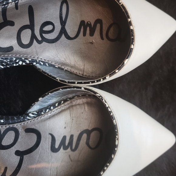 Sam Edelman Cream Pointed Toe Slingback Flats - Picture 7 of 11